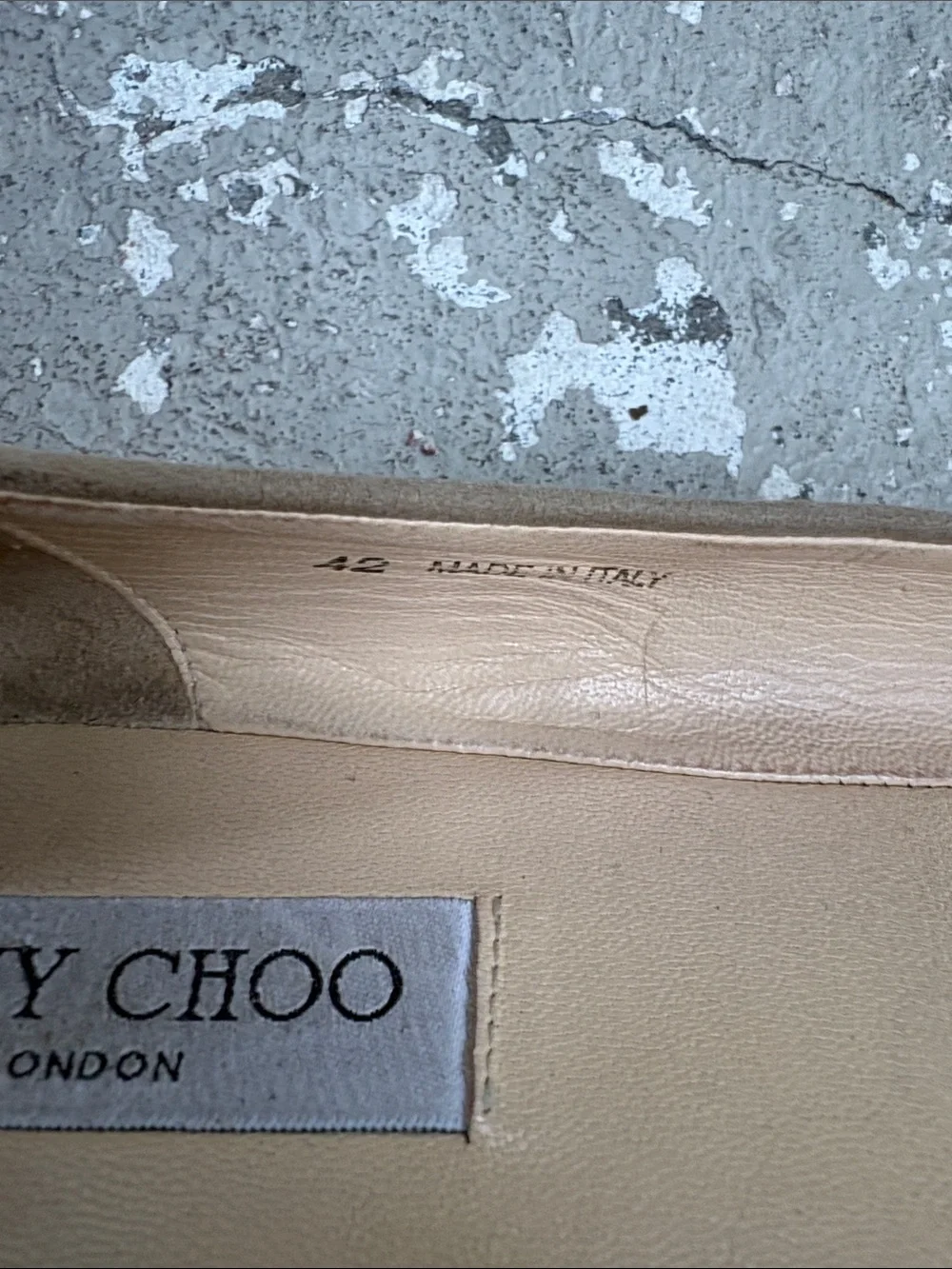 Jimmy Choo suede with glitter toe cap ballet flats